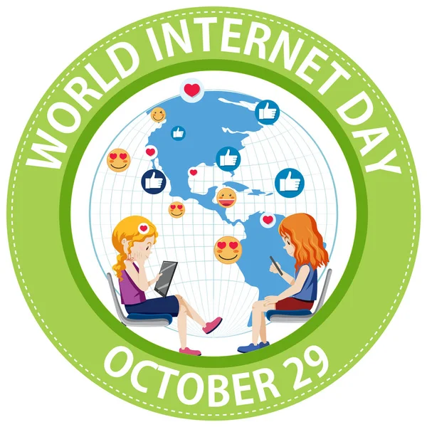 World Internet Day Banner Design Illustration — Stockový vektor
