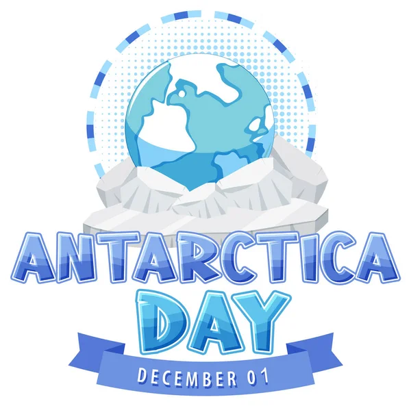 Ευτυχισμένη Ανταρκτική Ημέρα Αφίσα Εικονογράφηση Σχεδιασμού — Διανυσματικό Αρχείο