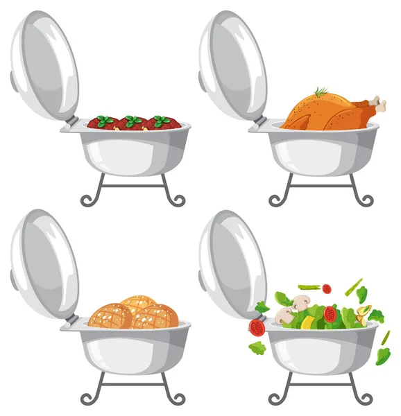 Buffet Catering Food Concept Illustration —  Vetores de Stock
