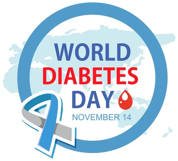 World Diabetes Day Font Logo Design Illustration — Archivo Imágenes Vectoriales