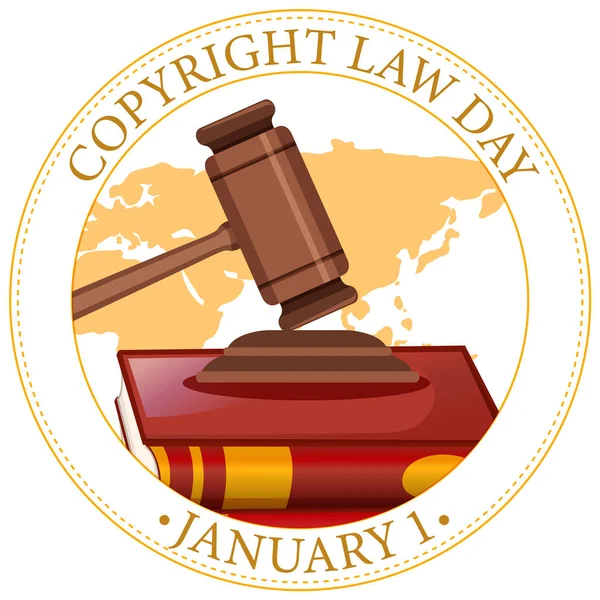 Copyright Law Day Banner Illustrazione Design — Vettoriale Stock