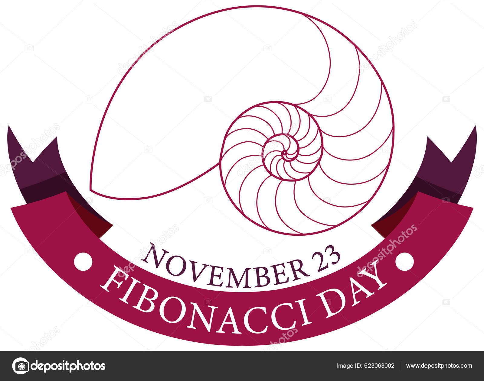 Fibonacci Day Poster Design Illustration Stock Illustration by ©blueringmedia 623063002