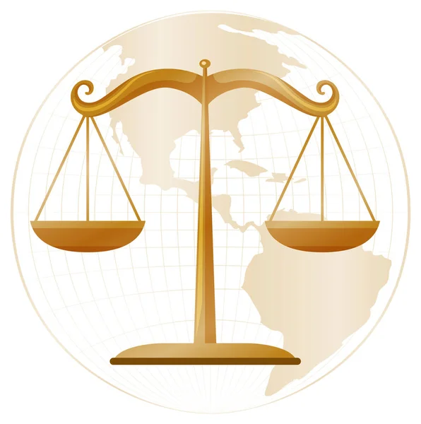 Scales Justice Szimbólum Illusztráció — Stock Vector