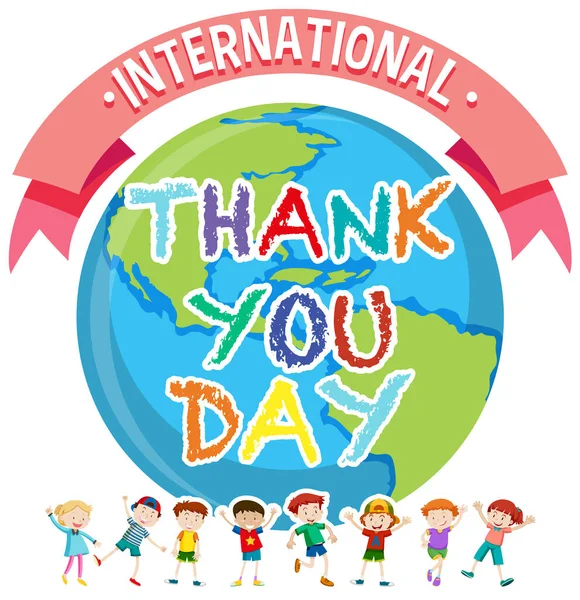 International Thank You Day Banner Design Illustration — Stockový vektor