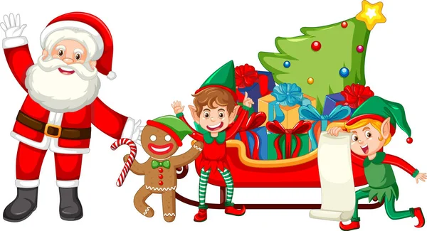Cute Christmas Znaków Ikona Izolowane Ilustracja — Wektor stockowy