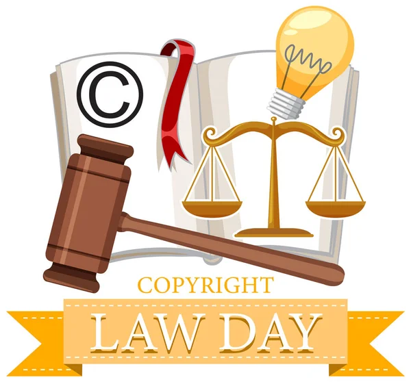 Copyright Law Day Banner Design Illustration — Stock Vector