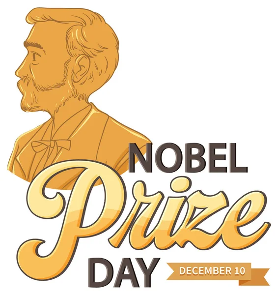 Nobelova Cena Den Textu Pro Banner Nebo Plakát Design Ilustrace — Stockový vektor