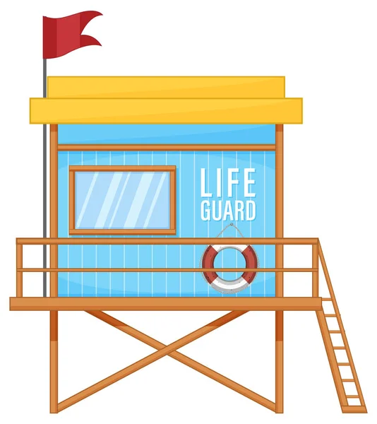 Beach Lifeguard Tower Isolated Illustration — Archivo Imágenes Vectoriales