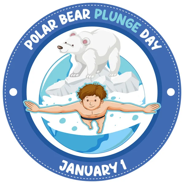 Polar Bear Plunge Dayアイコンイラスト — ストックベクタ