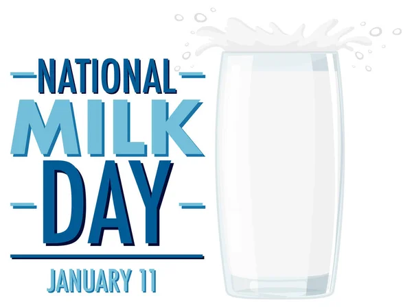 National Milk Day Banner Design Illustration — Stock vektor
