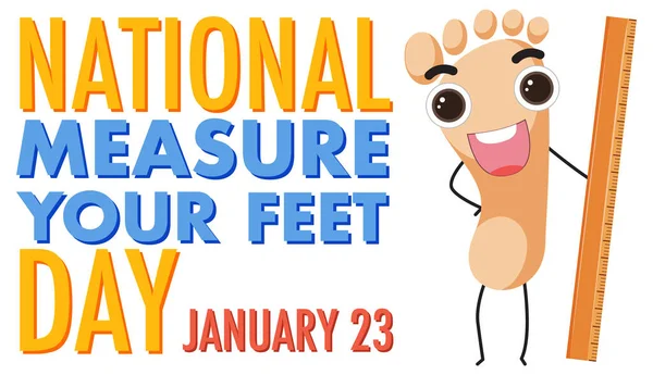 National Measure Your Feet Day Banner การออกแบบภาพประกอบ — ภาพเวกเตอร์สต็อก