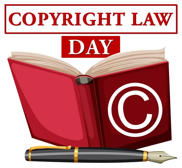 Copyright Law Day Banner Illustrazione Design — Vettoriale Stock