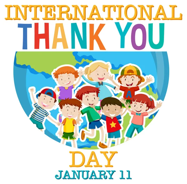 International Thank You Day Icon Illustration — Stock Vector