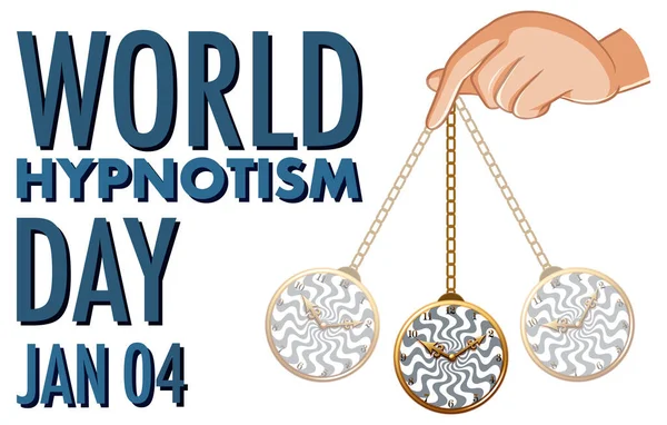 Día Mundial Del Hipnotismo Icono Enero Ilustración — Vector de stock