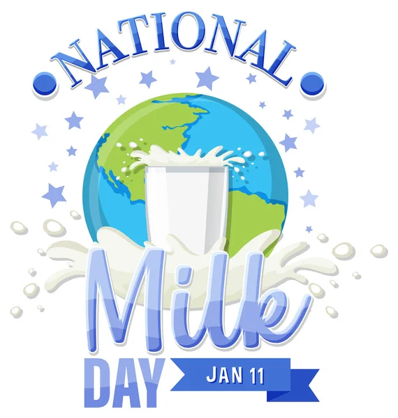 National Milk Day Banner Design Illustration — Stock vektor