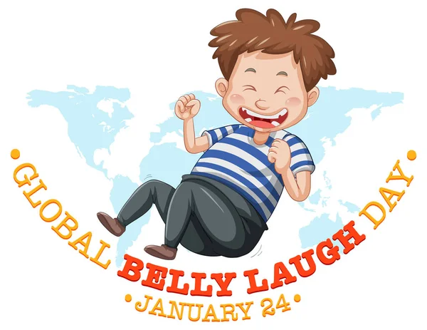 Global Belly Laugh Day Logo Banner Illustration — Stockový vektor