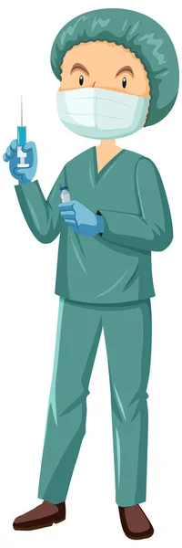Nurse Anaesthetist Cartoon Character Illustration —  Vetores de Stock