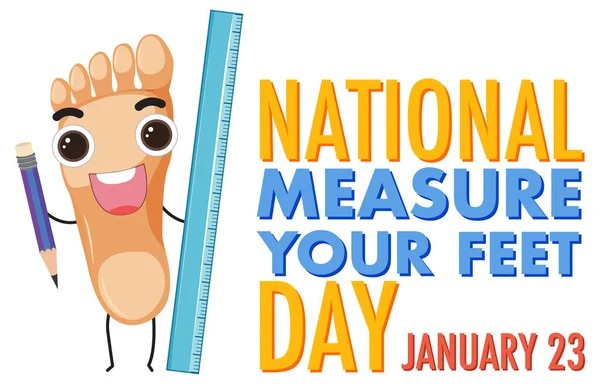 National Measure Your Feet Day Banner Design Illustration — Stockový vektor