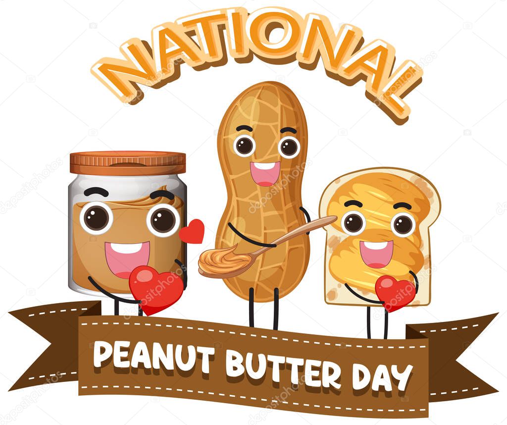 National Peabut Butter Day Banner Design illustration