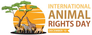 International Animal Rights Day Banner illustration clipart