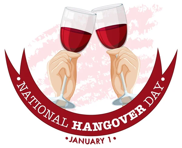 Ilustrasi Desain Banner Hari Hangover Nasional - Stok Vektor