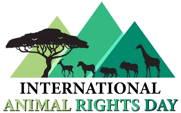 Journée Internationale Des Droits Des Animaux Illustration Bannière — Image vectorielle