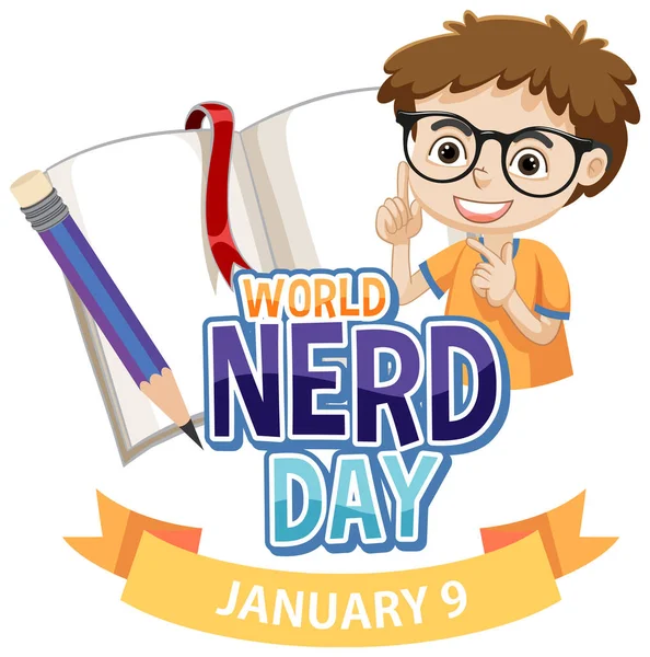 World Nerd Day Banner Design Illustration — Stock vektor