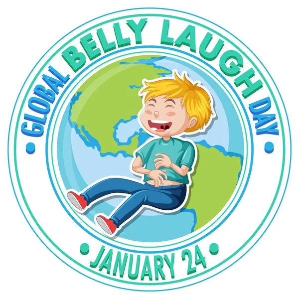 Παγκόσμια Κοιλιά Γέλιο Ημέρα Λογότυπο Εικονογράφηση Banner — Διανυσματικό Αρχείο
