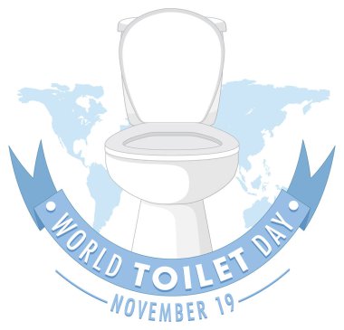 Dünya tuvalet günü metin tasarımı illüstrasyonu