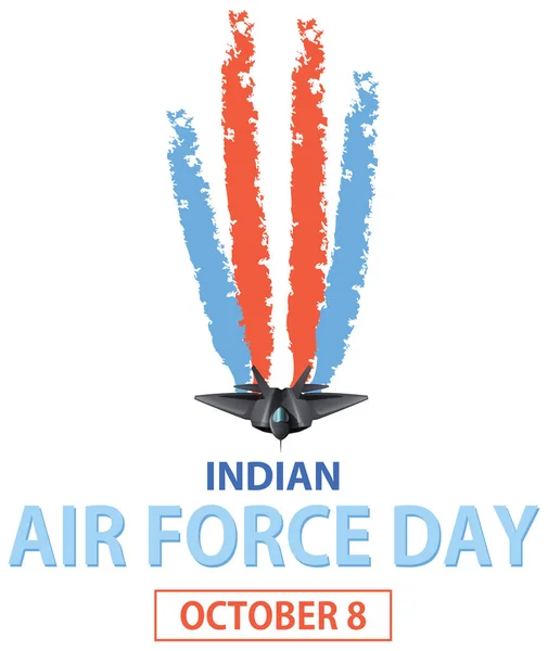 Indian Air Force Day Poster Design Illustration — Stock Vector