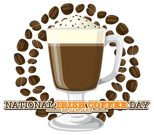 National Irish Coffee Day Banner Design Illustration — Stock vektor
