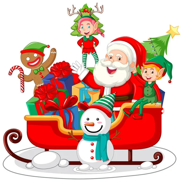 Lindos Personajes Navidad Icono Ilustración Aislada — Vector de stock