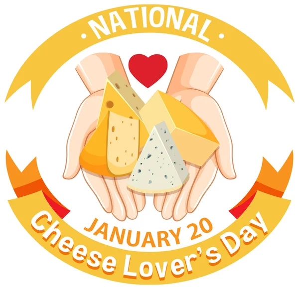 National Cheese Lovers Day Banner Design Illustration — Stock Vector