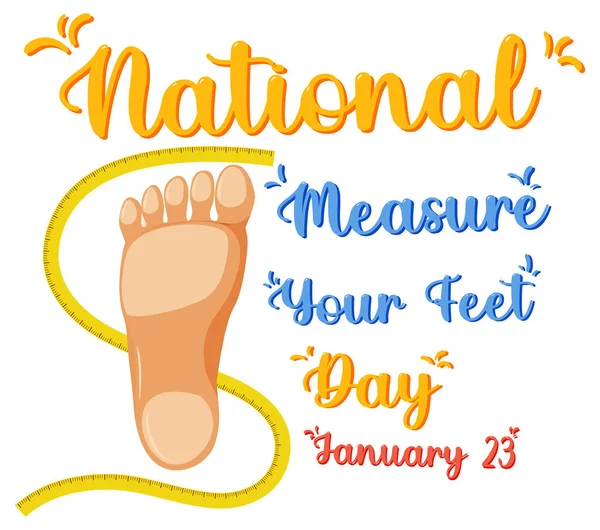 Ulusal Ölçüm Ayaklarınızın Günü Bayrak Tasarımı Çizimi — Stok Vektör