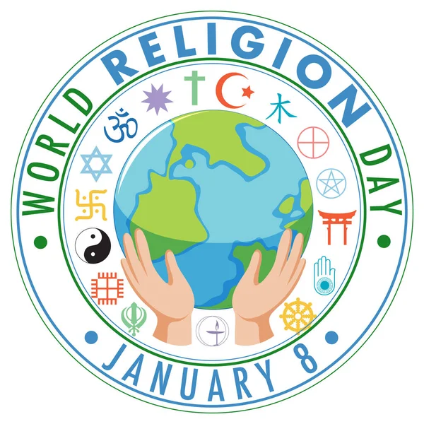 Ilustração Projeto Bandeira Dia Mundial Religião —  Vetores de Stock