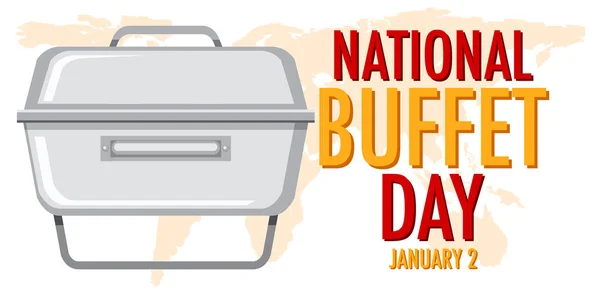 Día Nacional Del Buffet Texto Ilustración Banner Diseño — Vector de stock