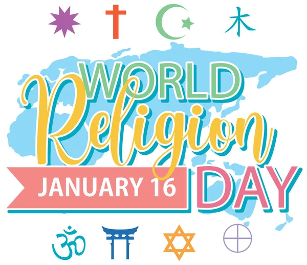 stock vector World religion day banner design illustration