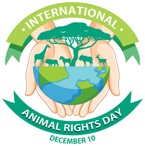 Ilustracja Międzynarodowego Dnia Praw Zwierząt — Wektor stockowy