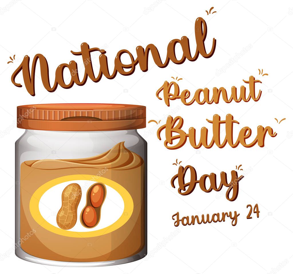 National Peanut Butter banner design illustration