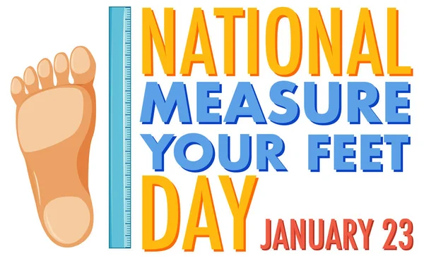 National Measure Your Feet Day Banner Design Illustration — Stockový vektor