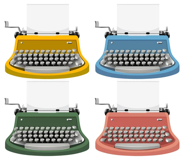 Stock vector Vintage typewriter in different colors illustration