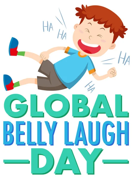 Global Belly Laugh Day Logo Banner Illustration — Stock Vector
