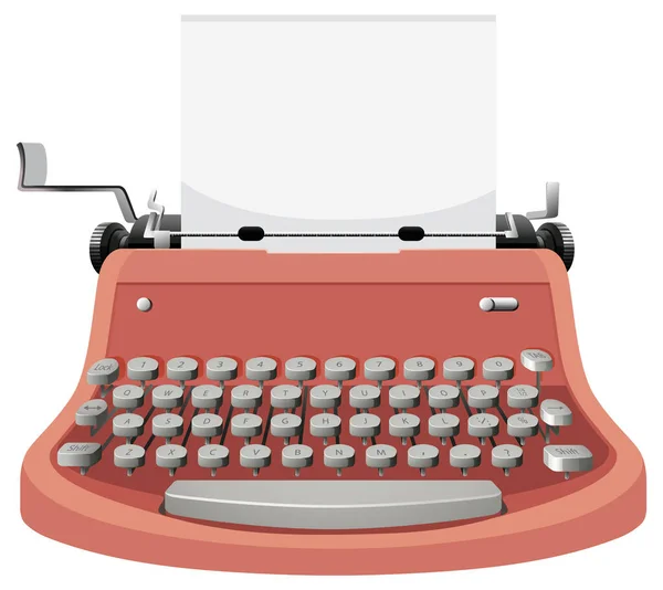 Vintage Typewriter Pink Color Illustration — Stock Vector