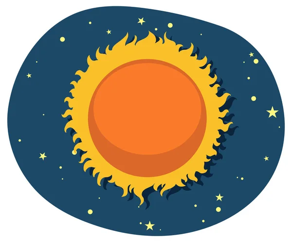 Векторная Иллюстрация Солнца Пространстве — стоковый вектор