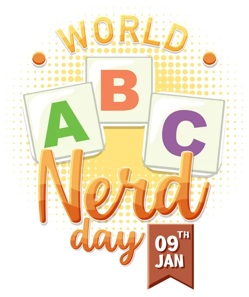 World Nerd Day Banner Design Ilustração —  Vetores de Stock