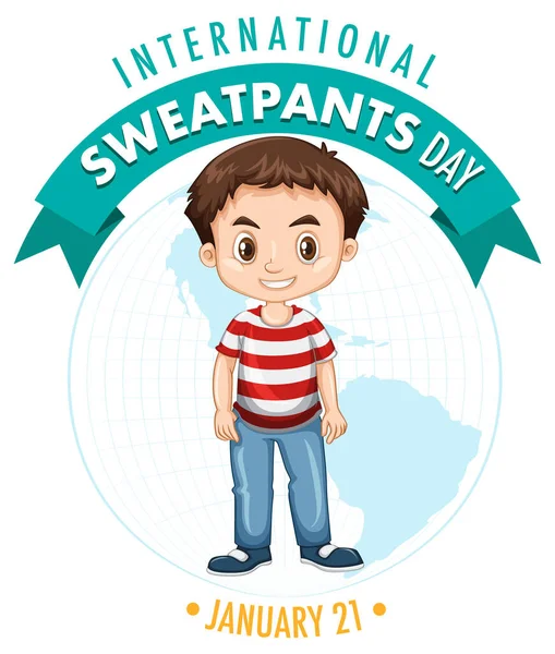 International Sweatpants Day Banner Ontwerp Illustratie — Stockvector