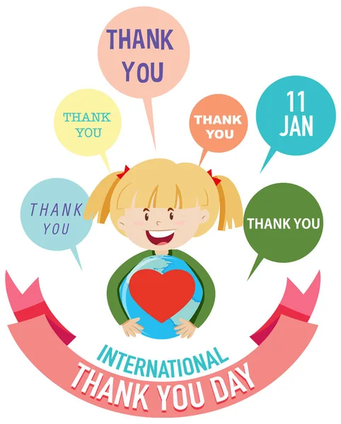 International Thank You Day Banner Design Illustration — Stock Vector