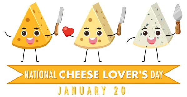 National Cheese Lovers Day Logo Banner Illustratie — Stockvector