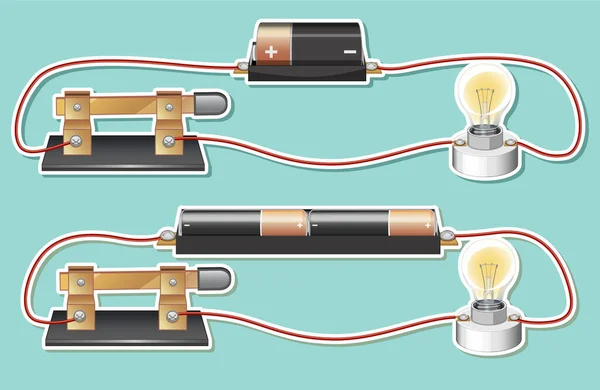 Simple Cicuit Light Bulbs Illustration — Stock Vector