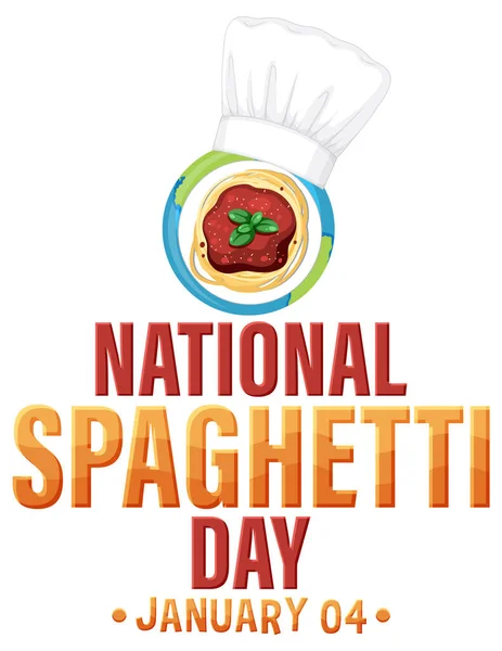 National Spaghetti Day Banner Design Illustration — Stock vektor